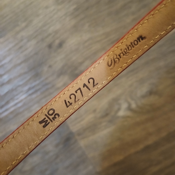 Brighton Croc Embossed Red Leather Heart Charm Belt. - Picture 3 of 13